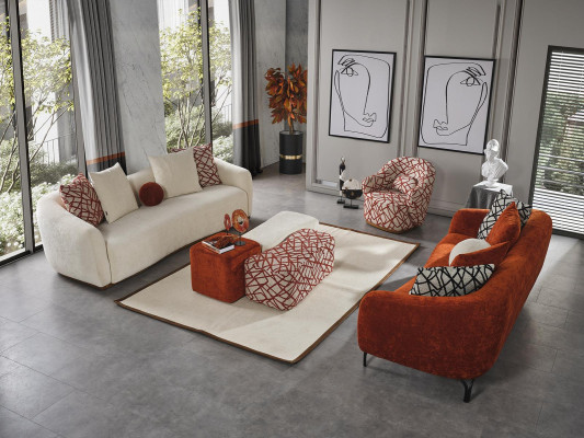 Seat stool 3x Stool Pouf Puff Seat Pouf Textile Fabric Footstool Living Room