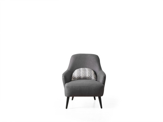Armchair Wingback Chair Fabric Living Room Polyester Design Gray Modern Seat