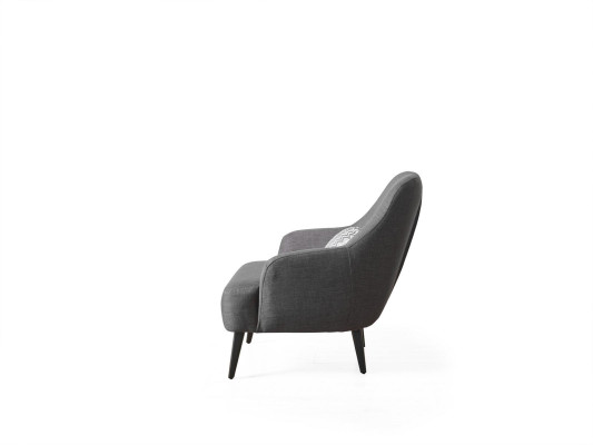 Armchair Wingback Chair Fabric Living Room Polyester Design Gray Modern Seat