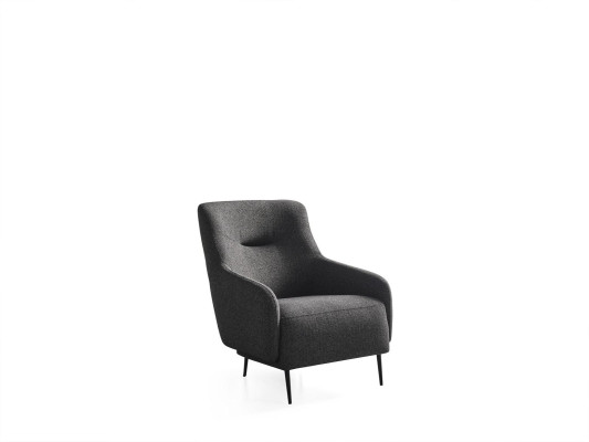 Armchair Wingback Modern Fabric Living Room Polyester Gray Design Seat New