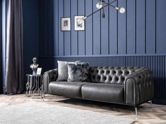 Complete sofa set 431 seat fabric 3-piece black