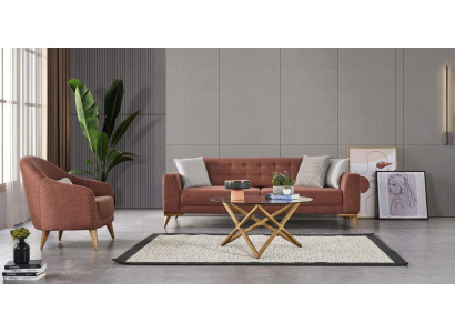 Living room set Pink Stylish Suite sofa 3+1 Seats Armchair Couches