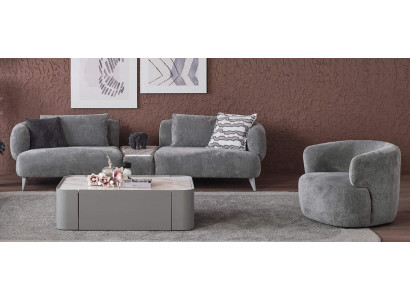 Luxury living room set, 2-piece. Three-seater sofa chair 3+1 sofa suite couches
