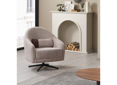 Modern armchair gray lounge club living room style upholstery fabric single-seater