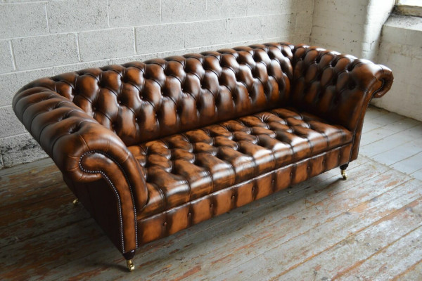 Luxury Designer Sofa Couch Upholstery Three-Seater Leather Couches Sofas 3-Seater New