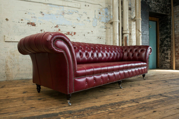 Chesterfield Design Sofa 4-Seater Couch Upholstery Luxury Classic Textile Sofas