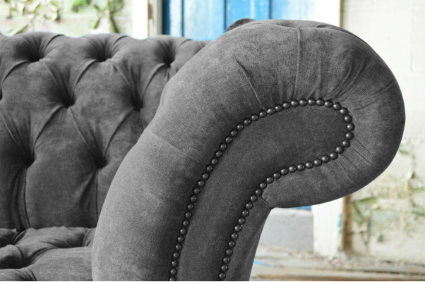 Three-seater Chesterfield grey couch upholstered sofas modern couches
