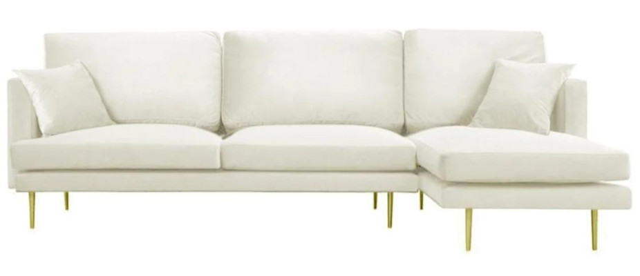 Elegance in white for your exclusive designer sofa in luxurious L-shaped style