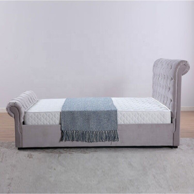 Classic velvet textile double bed hotel beds upholstered bedroom 180x200 cm