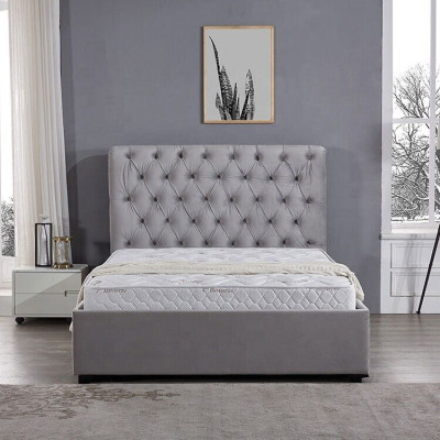 Royal Gray Bedroom Bed Upholstered Beds Chesterfield Design Fabric