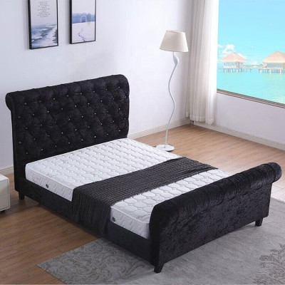 Black bedroom Chesterfield bed, elegant bedroom bed.