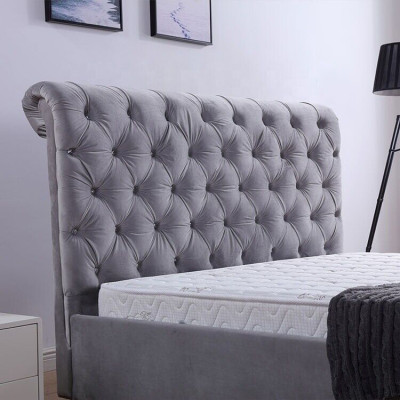 Design Chesterfield Bed Textile Upholstery Leather Hotel Beds Bedroom New Velvet