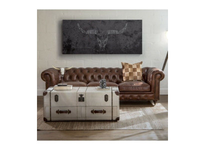 English Chesterfield couch leather sofa couches sofas three-seater brown wheels