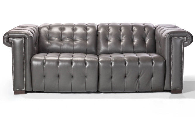 Designer Black Chesterfield Three-Seater Living Room Couch