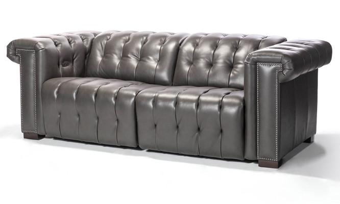 Designer Black Chesterfield Three-Seater Living Room Couch