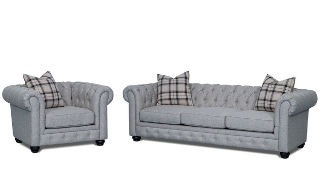 Chesterfield Sofa Set Sofa Couch Upholstery 3+1 Seater Leather Couches Fabric New