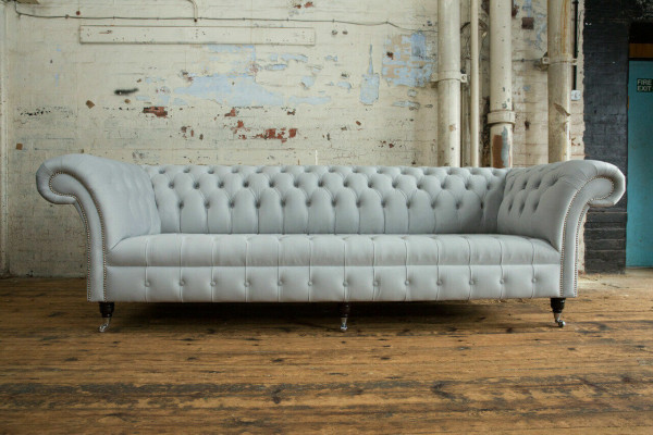 Textile sofa fabric couch Chesterfield big sofas XXL couches seat upholstery 265cm