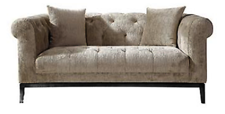 Cozy Beige Chesterfield Three-Seater Living Room Couch
