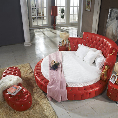 Round Bed Chesterfield Designer Round Beds Bedroom Textile Leather