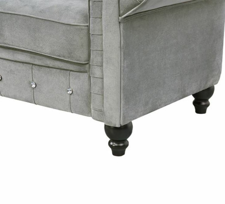 Gray Chesterfield 3-seater Luxury Living Room Couch Designer Sofa