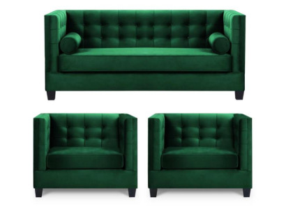 Sofa set couch velvet upholstered couches complete set living room green
