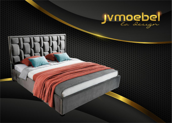 Blue designer bed bedroom design furniture modern luxury beds frame new