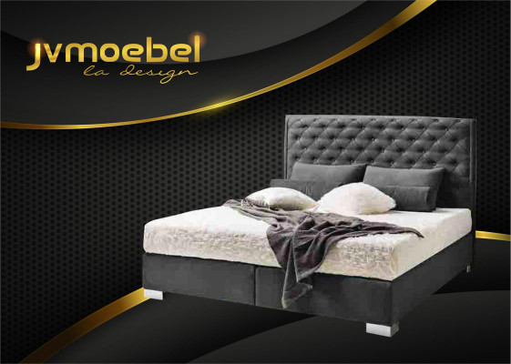 Chesterfield Box Spring Bed Textile Bedroom Furniture Modern Beds Fabric New