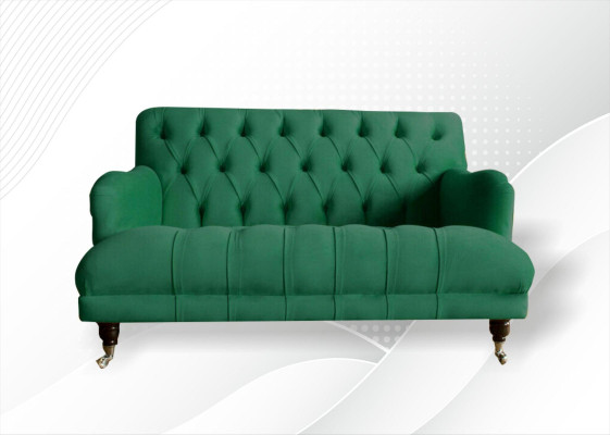 Chesterfield armchair couch upholstery sofa couches 1.5 seater single-seater green textile