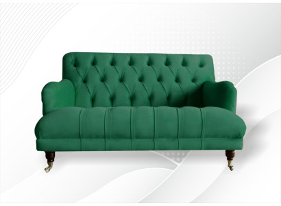 Chesterfield armchair couch upholstery sofa couches 1.5 seater single-seater green textile