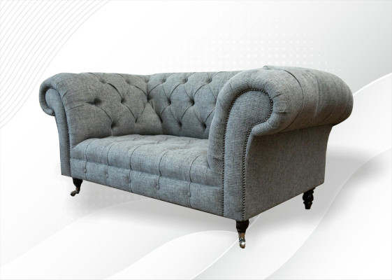 Chesterfield Design Luxury Upholstered Sofa Couch Seating Set Leather Textile Sofas