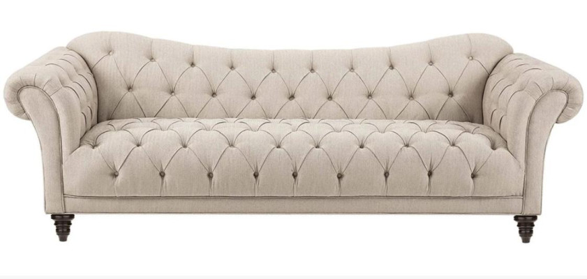 Beige couch with buttons Chesterfield sofa upholstery seat couches sofas luxury new