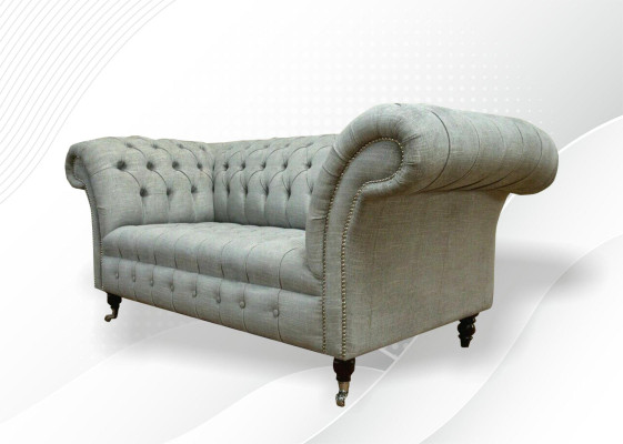 Leather sofa couch two-seater gray furnishing lounge club sofas couches 2-seater