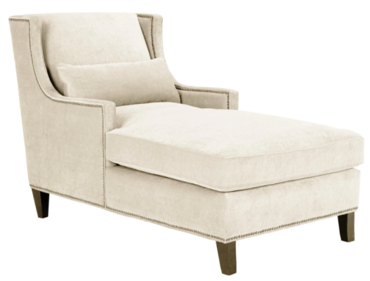 Chaise longue lounging furniture ottoman living room design sofa beige fabric lounge