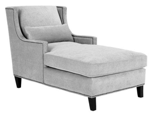 Chaise longue lounging furniture ottoman living room design sofa beige fabric lounge