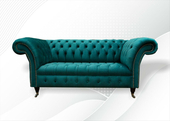 Sofa 2-Seater Chesterfield Upholstery Design Luxury Couch Sofas Lounge Club Sofas