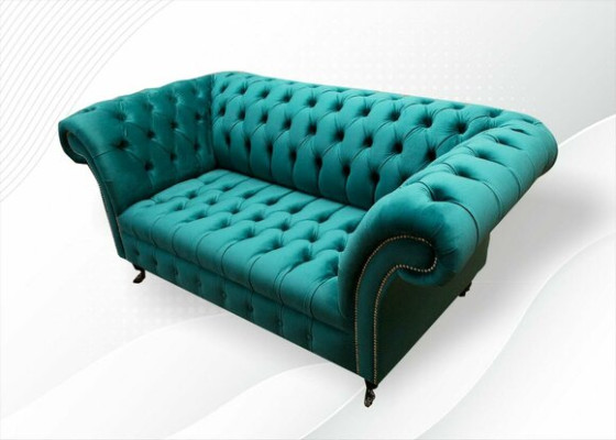 Sofa 2-Seater Chesterfield Upholstery Design Luxury Couch Sofas Lounge Club Sofas