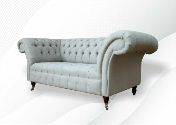Chesterfield 2-seater living room couch sofa upholstery textile fabric suite new