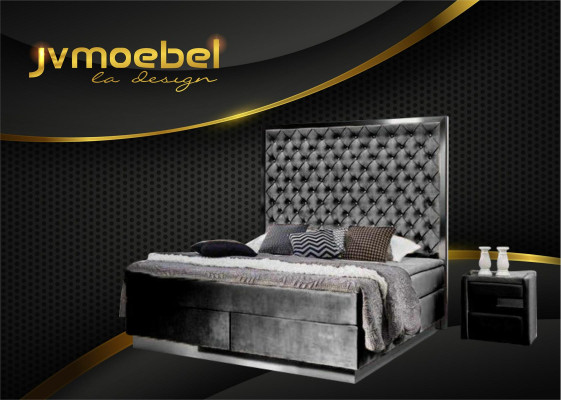 Complete bed box spring beds luxury design bedroom furniture stainless steel