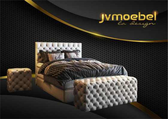 Bed 2x Nightstand 3-piece Bedroom Set Design Luxury Furniture Modern Beds New