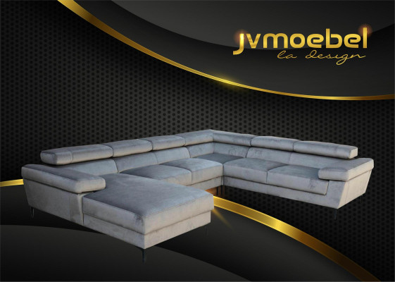 Corner sofa U shape living landscape upholstered corner textile corner set sofas couches new