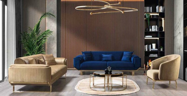 Upholstered Designer Furniture Three-Seater Sofa 3-Seater Sofas Luxury Textile