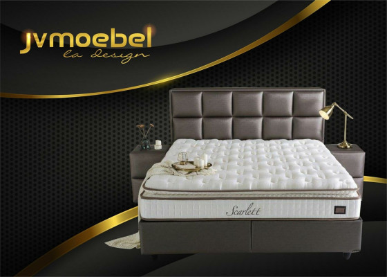 Leather bed, 2 nightstands, 3-piece bedroom set, modern quality furniture, new beds