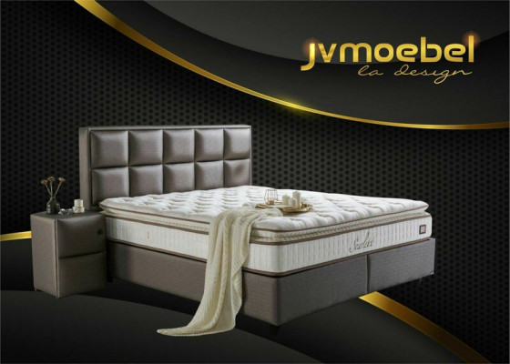 Leather bed, 2 nightstands, 3-piece bedroom set, modern quality furniture, new beds