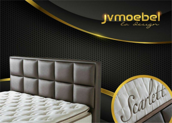 Leather bed, 2 nightstands, 3-piece bedroom set, modern quality furniture, new beds
