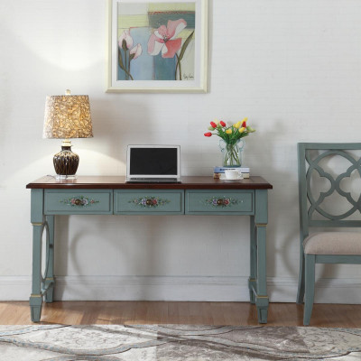 Desk office furniture wood shelves office table dining table chair 2-piece