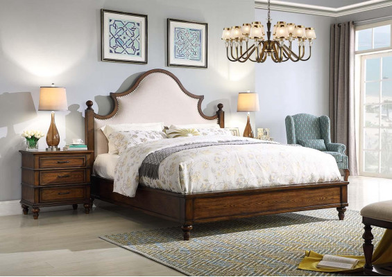 Bed 2x Nightstand 3-piece Bedroom Set Design Upholstered Furniture Luxury Beds New