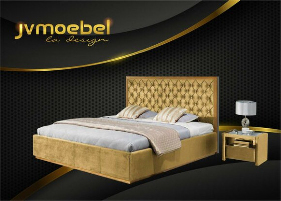 Luxury Bed Textile 2x Nightstand 3-piece Bedroom Set Furniture Beds Bed Frame