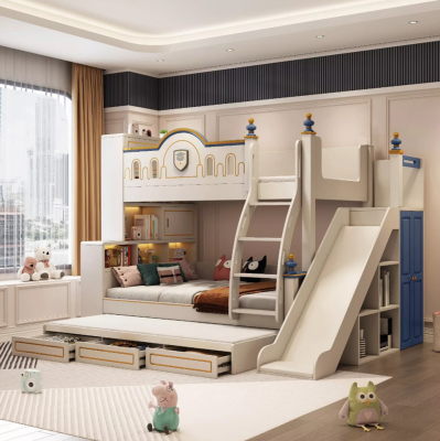 Bunk bed children's bed kids design modern bed children's room beds pink slide
