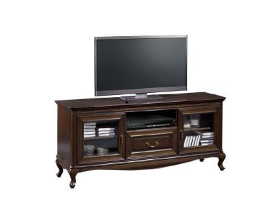 An elegant multimedia stand for televisions and media devices in the style of a modern, minimalist aesthetic.