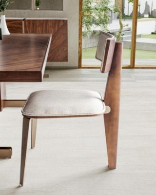 Brown dining table designer tables table + 4x armchair furniture 5-piece set